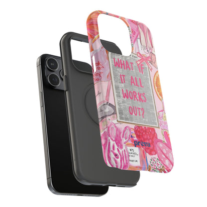 Pink "What If It All Works Out?" Collage Phone Case