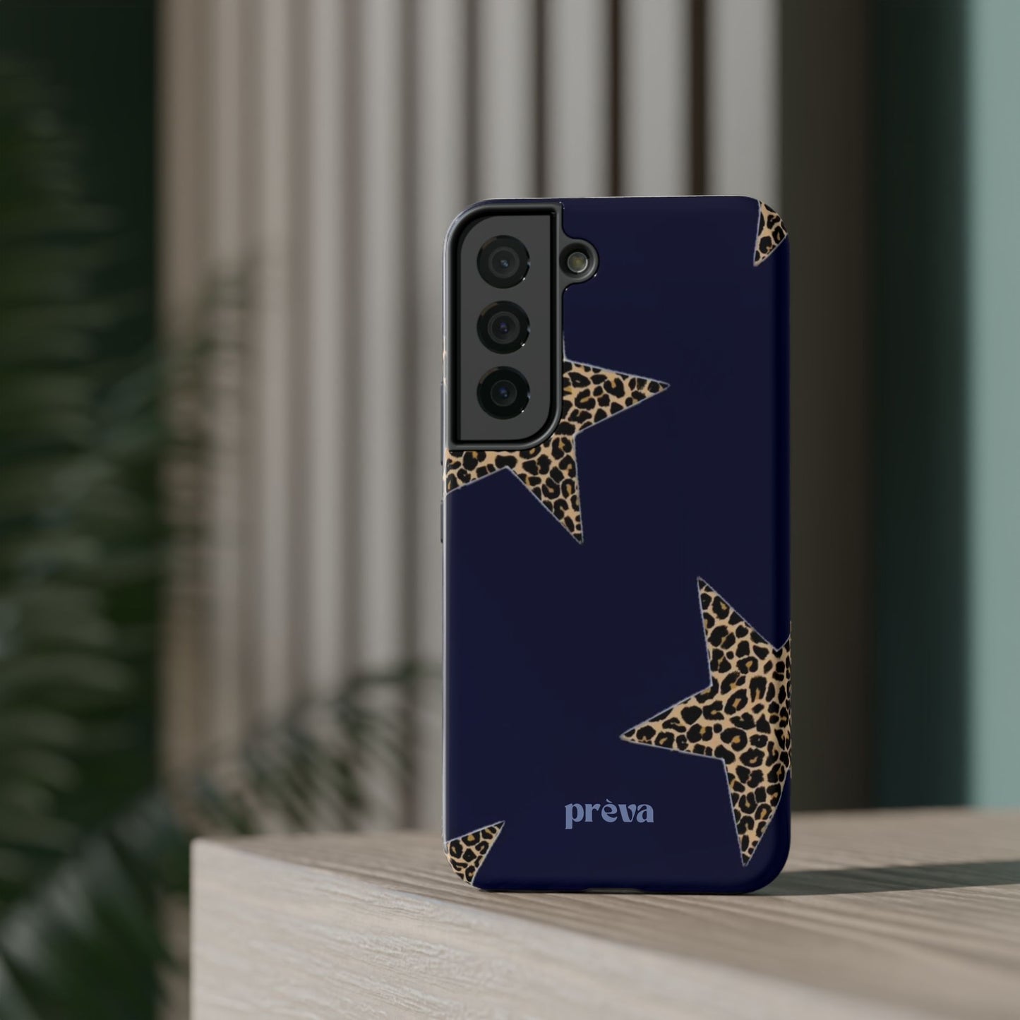 Navy Leopard Star Phone Case
