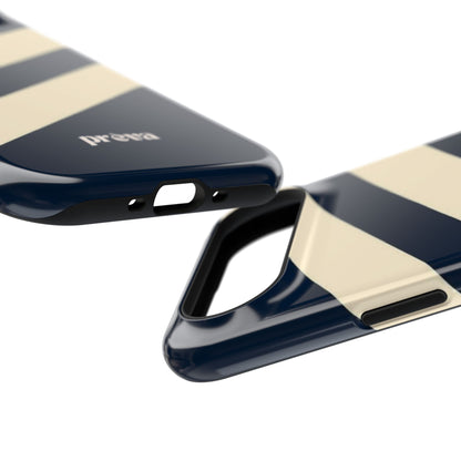 Striped Navy & Cream Phone Case