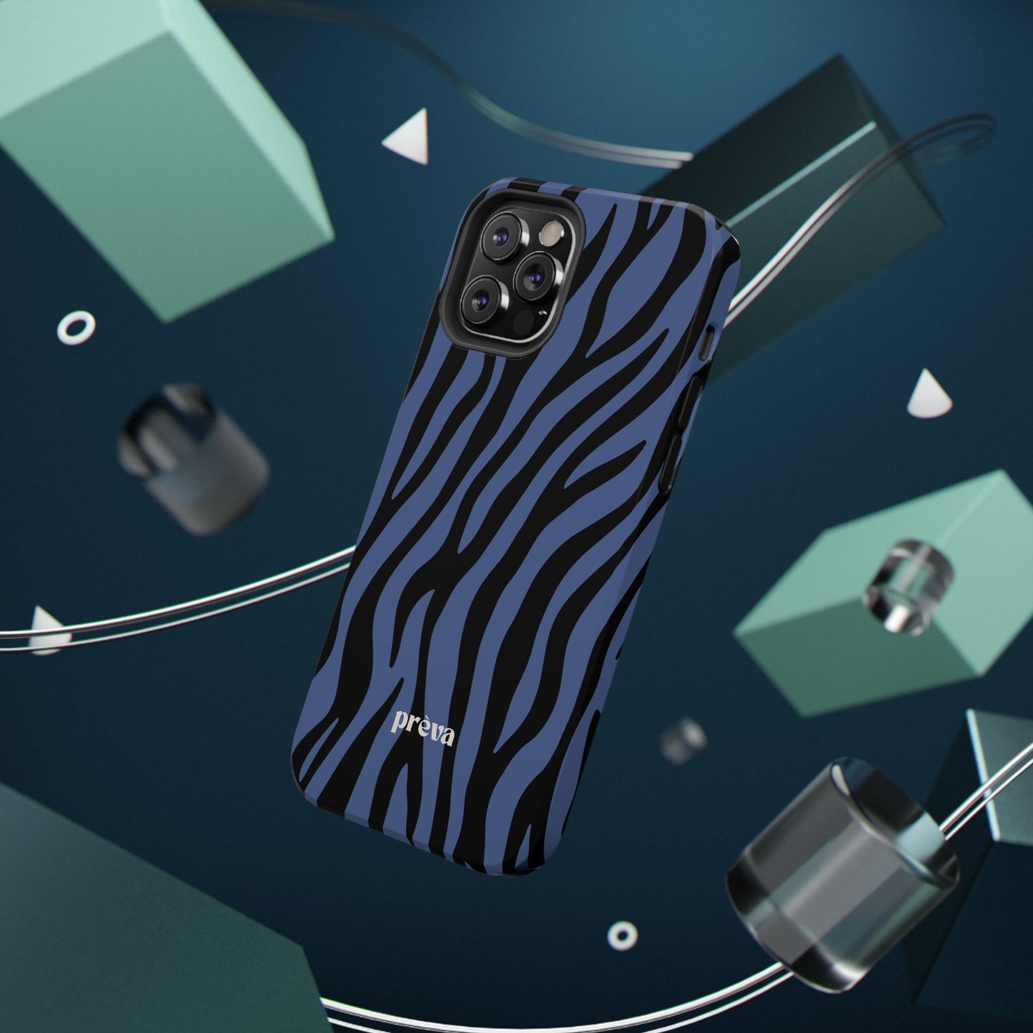 Blue & Black Zebra Stripe Phone Case