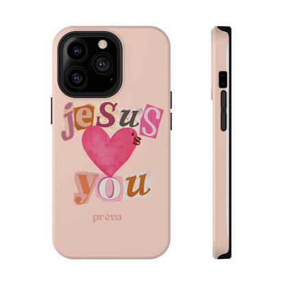 Pink Jesus Loves You Phone Case