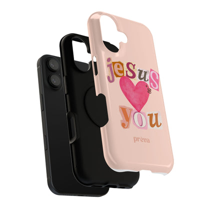 Pink Jesus Loves You Phone Case