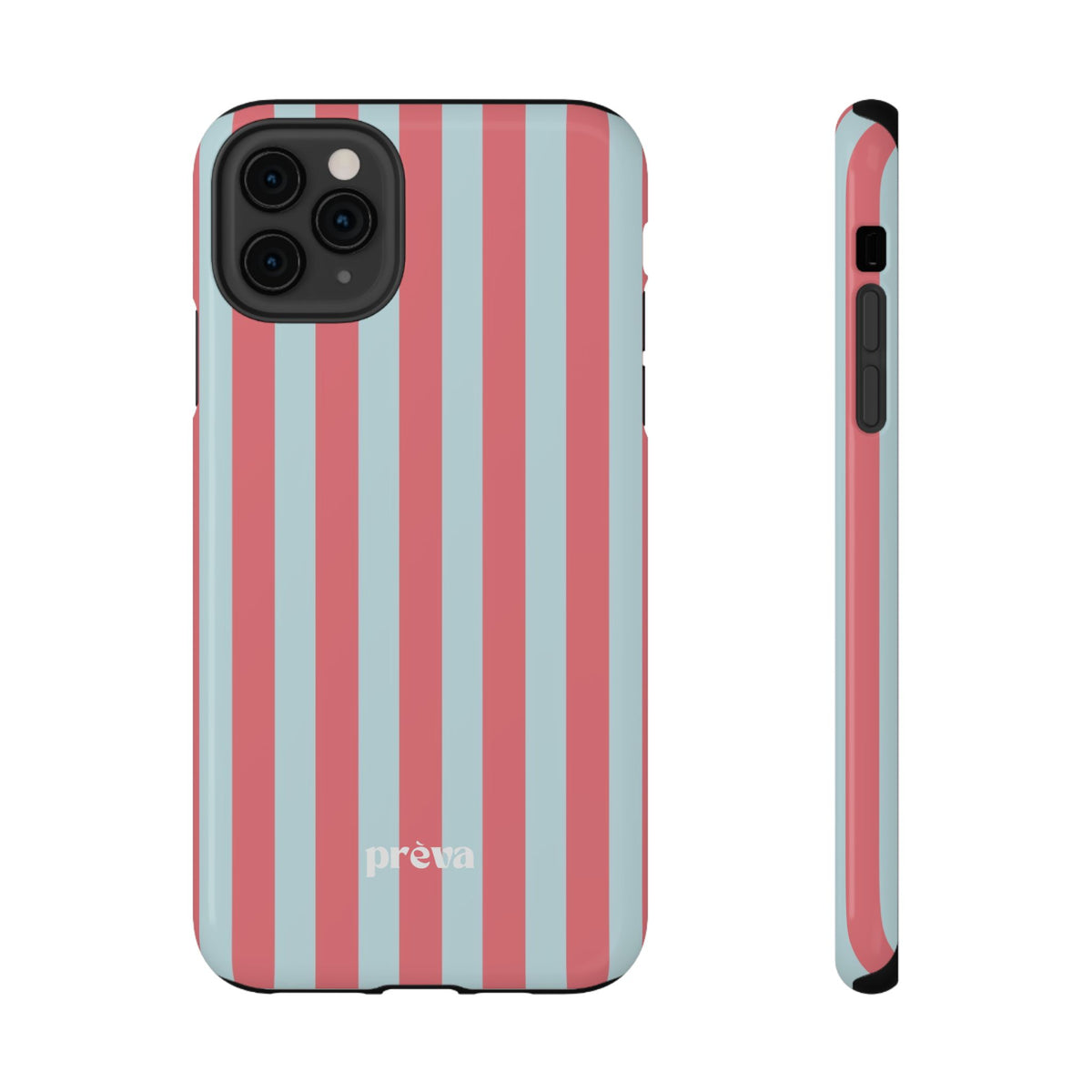 Coral & Teal Stripes Phone Case