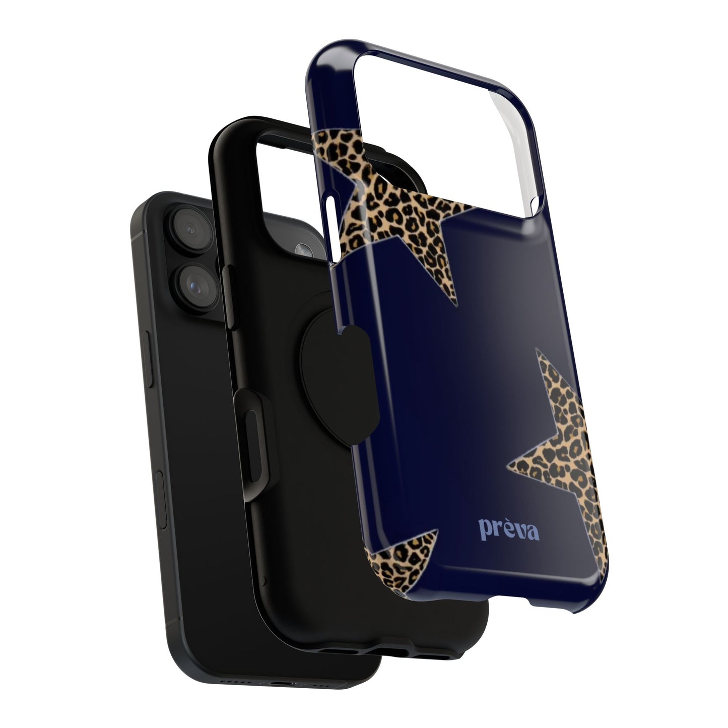 Navy Leopard Star Phone Case