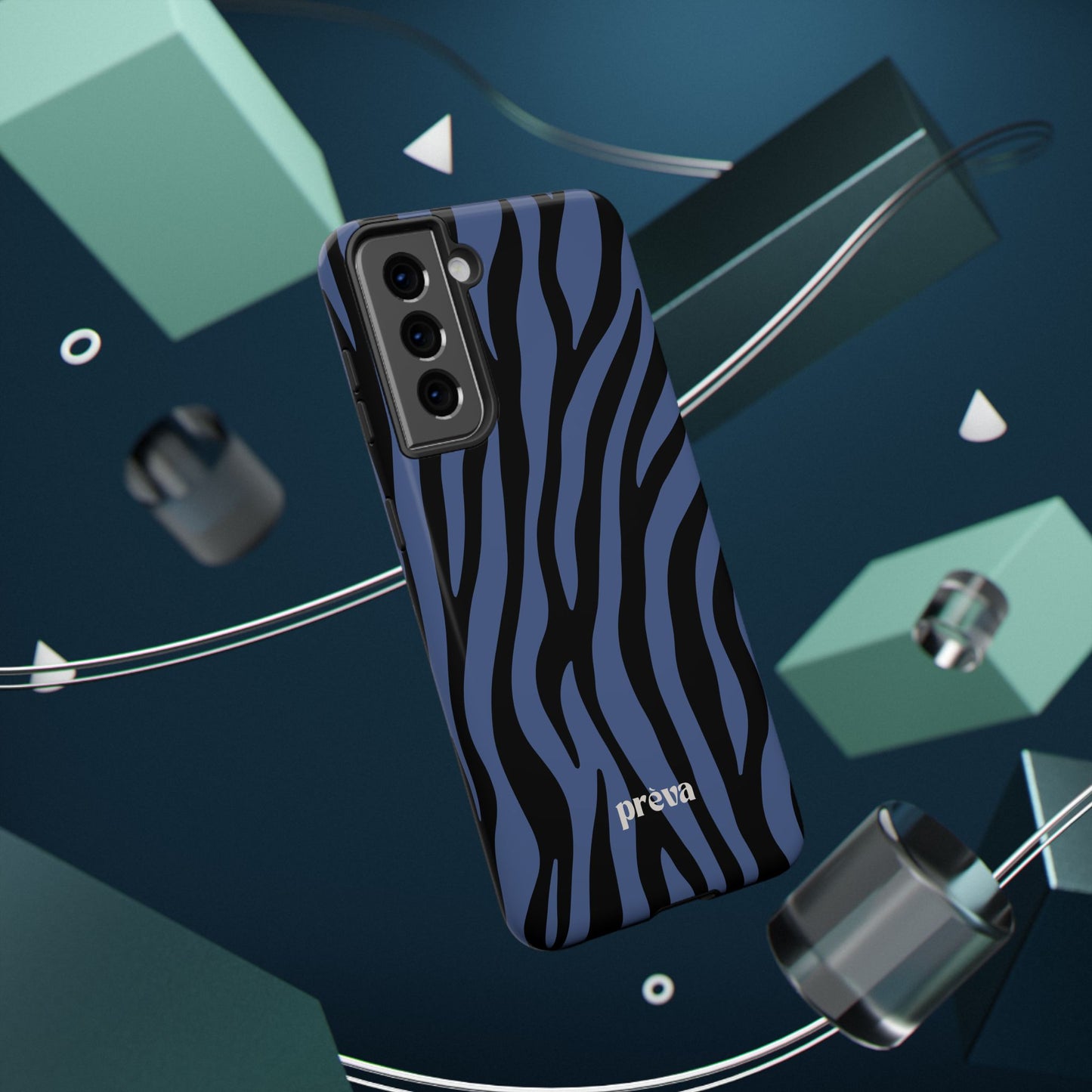 Blue & Black Zebra Stripe Phone Case