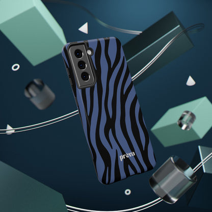 Blue & Black Zebra Stripe Phone Case