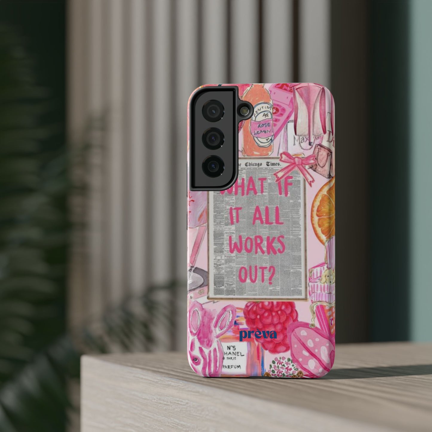 Pink "What If It All Works Out?" Collage Phone Case