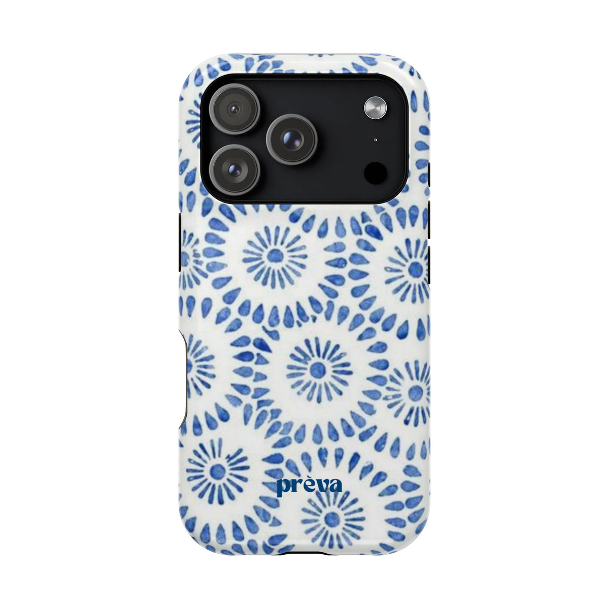 Blue Floral Spiral Phone Case