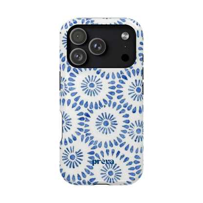 Blue Floral Spiral Phone Case