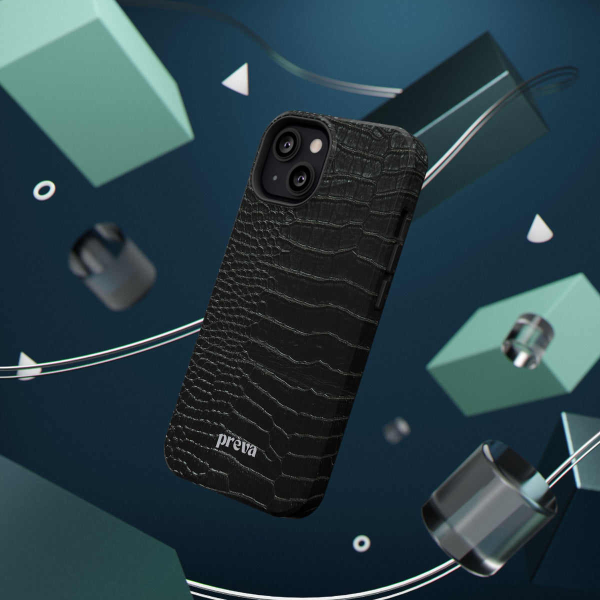 Black Croc Phone Case