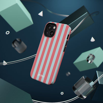 Coral & Teal Stripes Phone Case