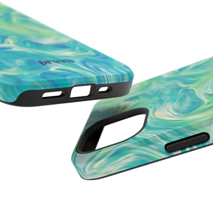 Impact-Resistant Phone Case — Teal Green Marble Swirl