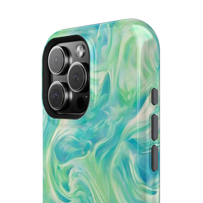 Impact-Resistant Phone Case — Teal Green Marble Swirl