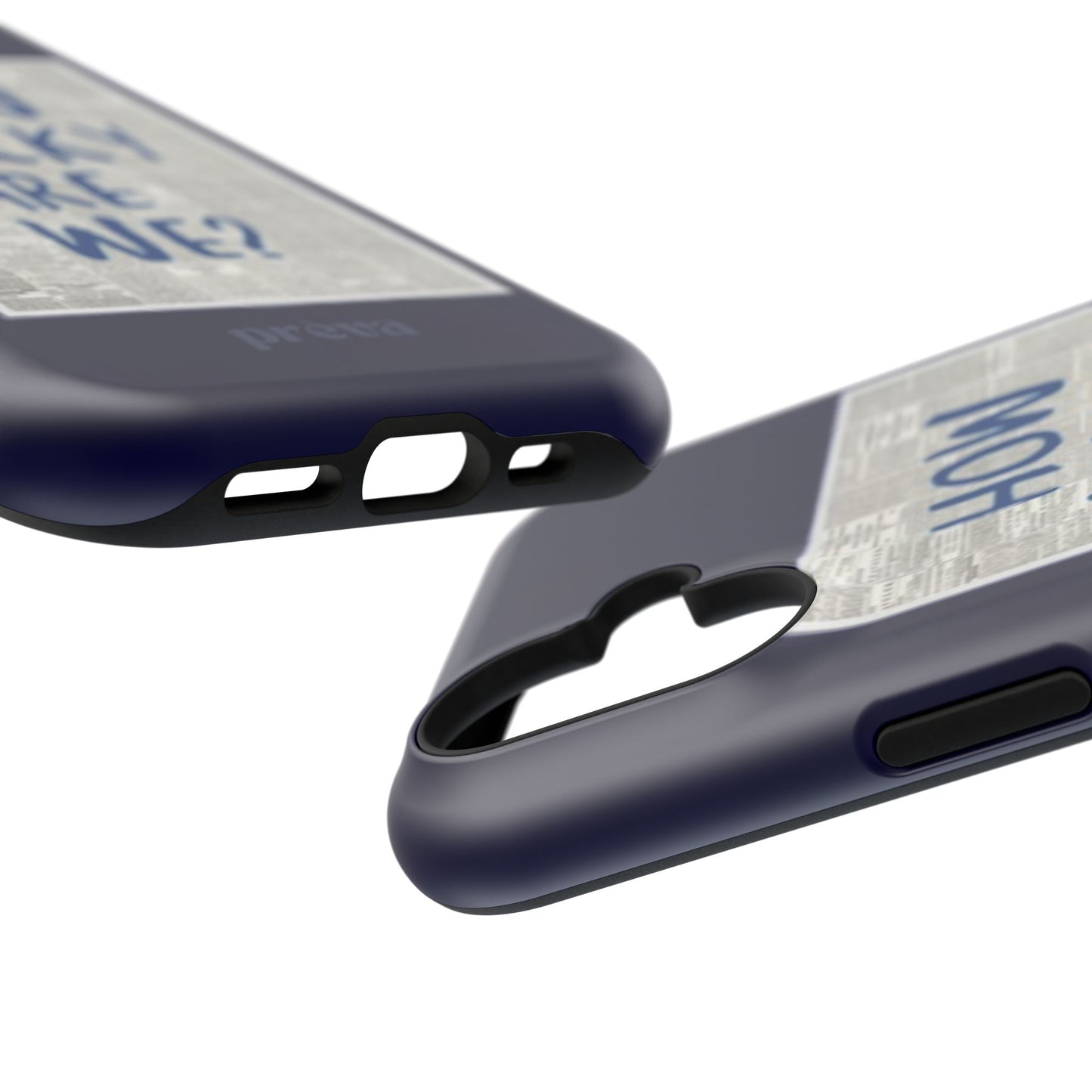 Navy How Lucky Are We Phone Case