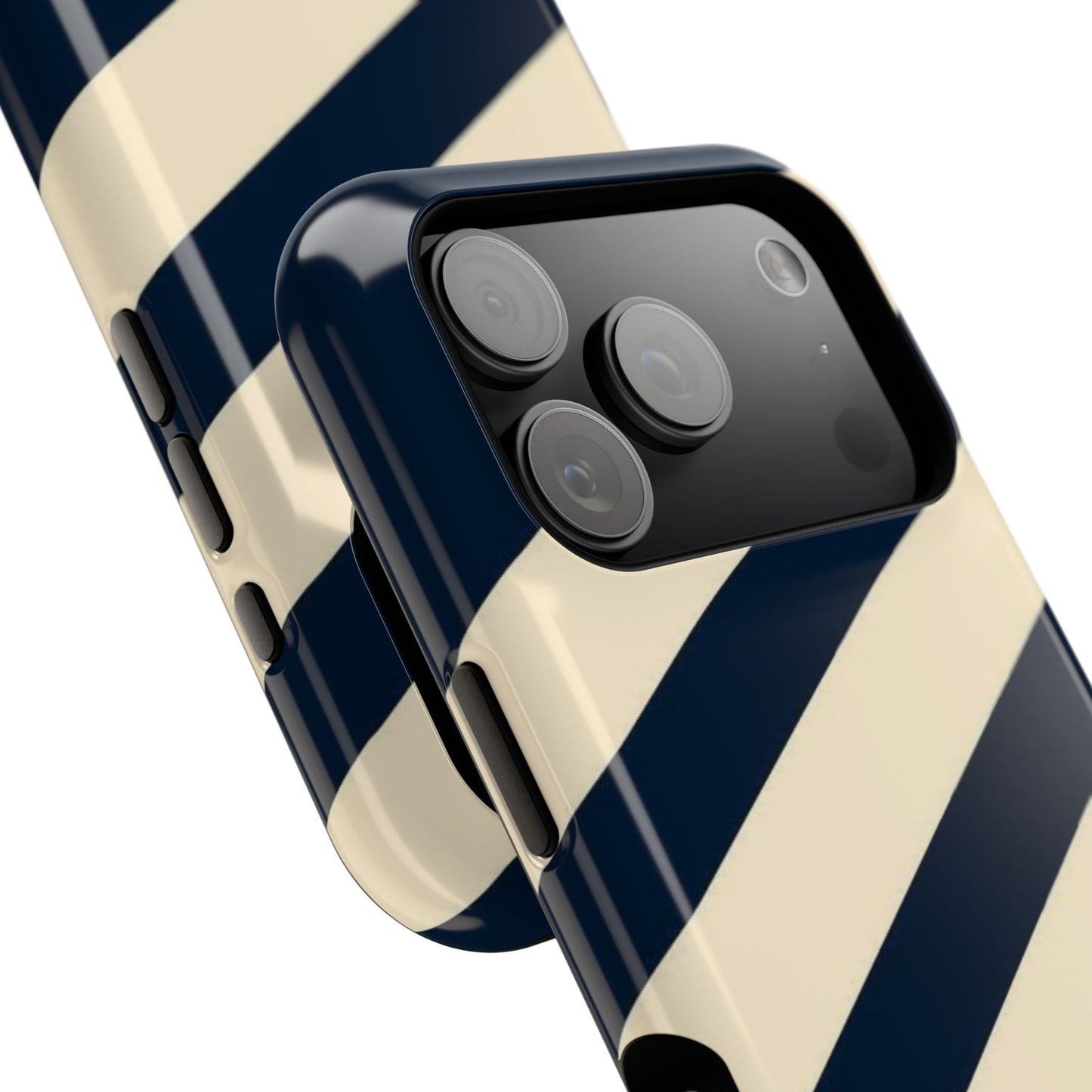 Striped Navy & Cream Phone Case