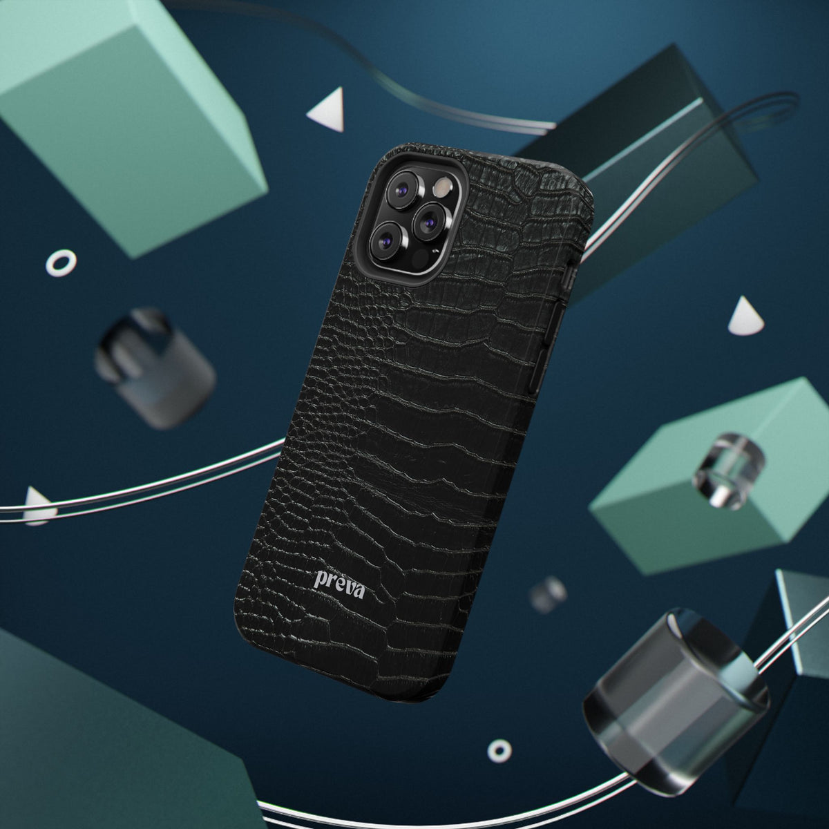 Black Croc Phone Case