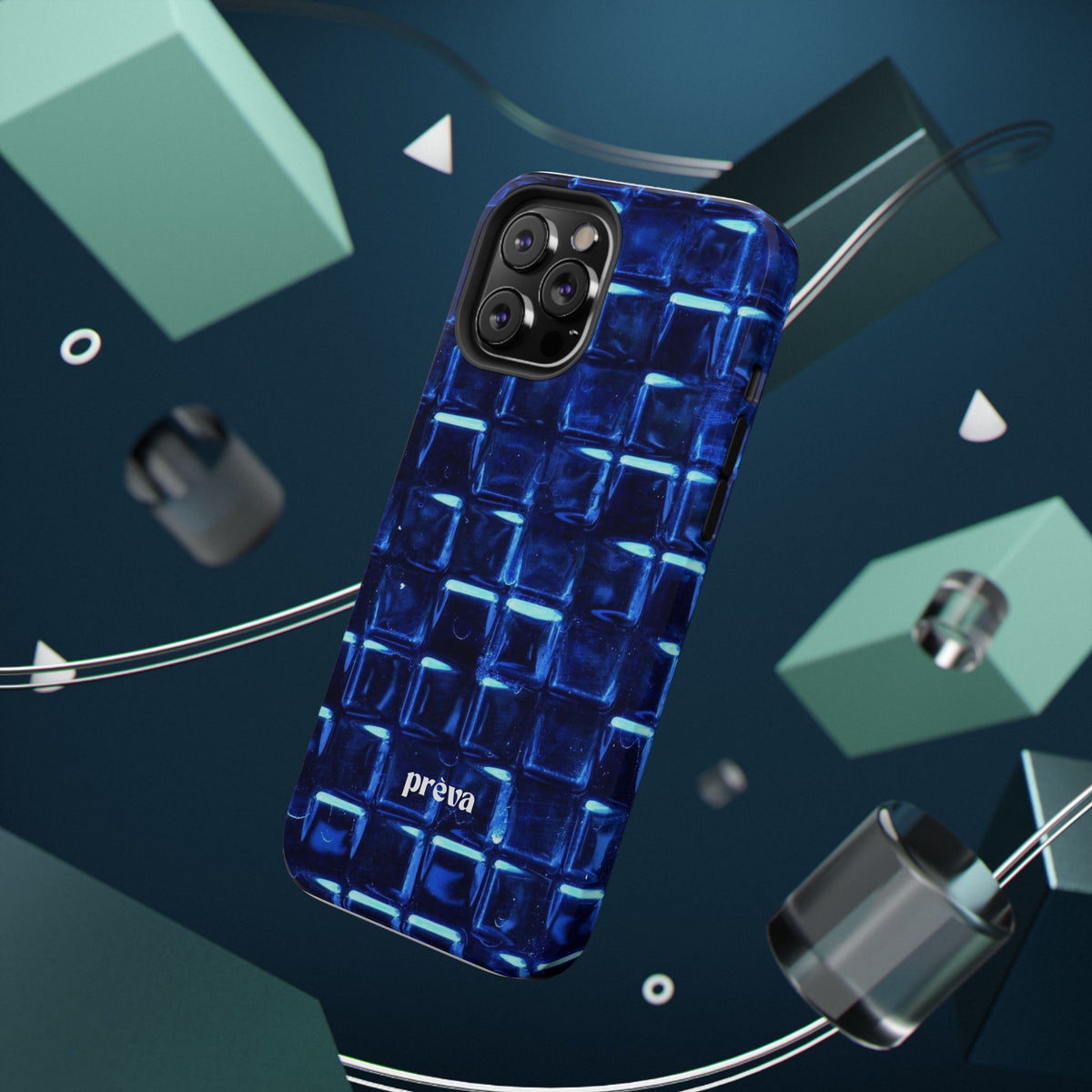 Blue Glass Tile Impact-Resistant Phone Case