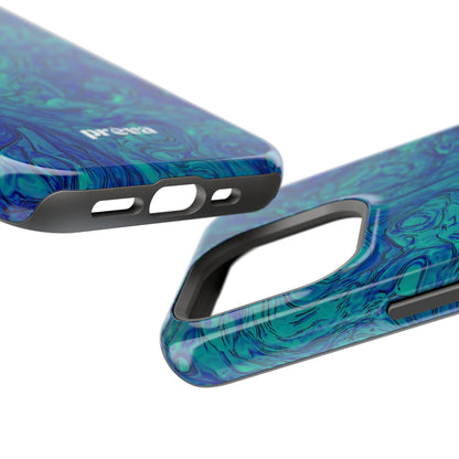 Blue Marble Impact-Resistant Phone Case — Protective Ripple Swirl Design