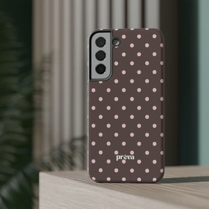 Brown and Pink Polka Dot Phone Case
