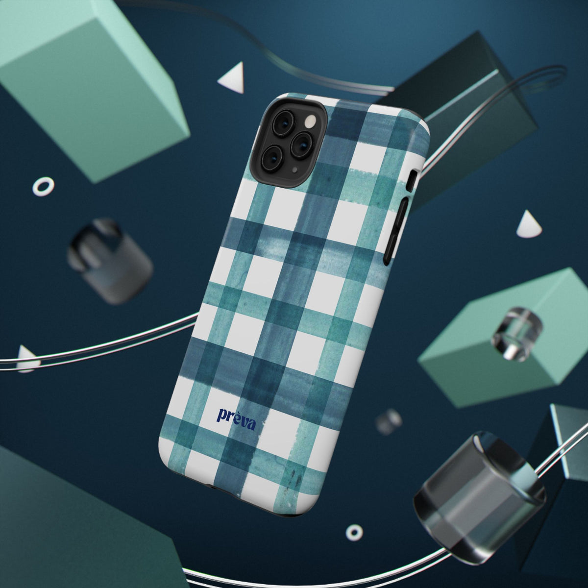 Teal Plaid Phone Case