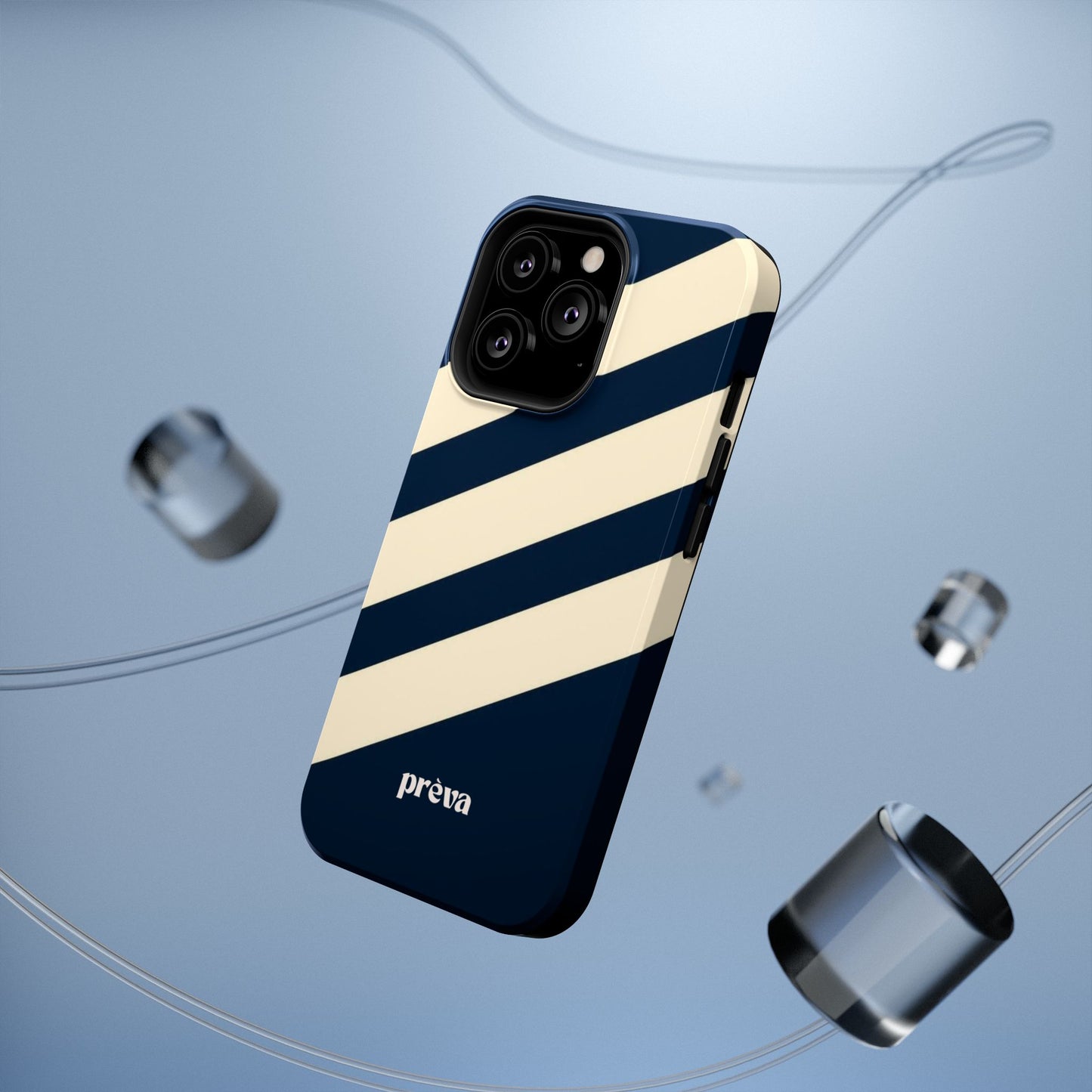 Striped Navy & Cream Phone Case
