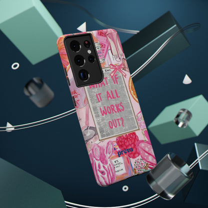 Pink "What If It All Works Out?" Collage Phone Case