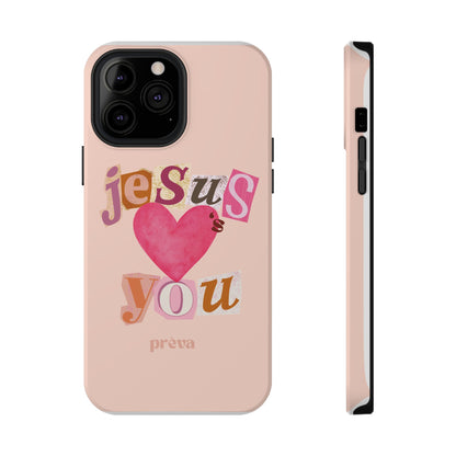 Pink Jesus Loves You Phone Case
