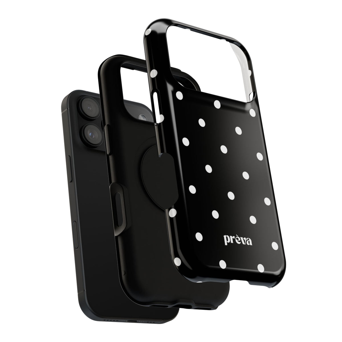 Black with White Polka Dots Phone Case
