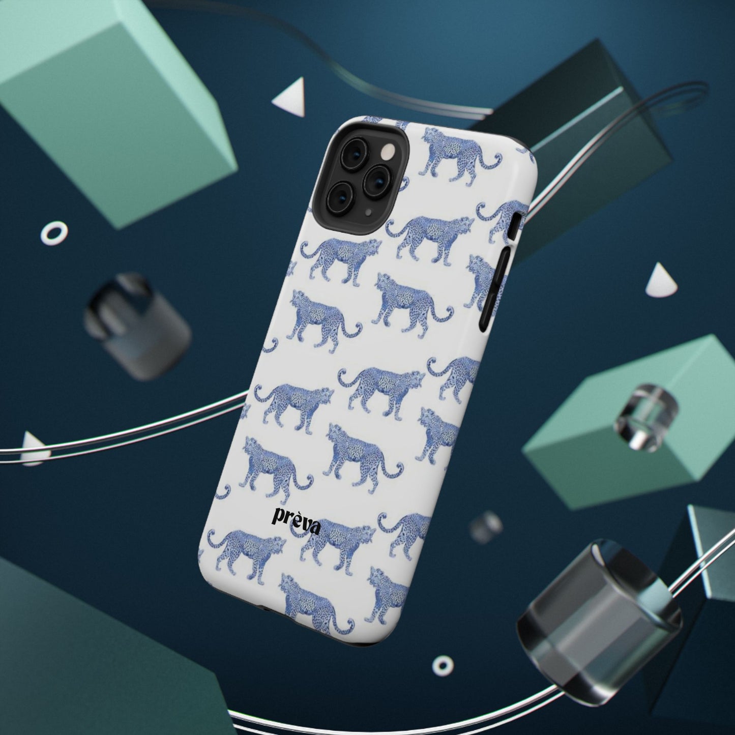 Blue Leopard Pattern Phone Case