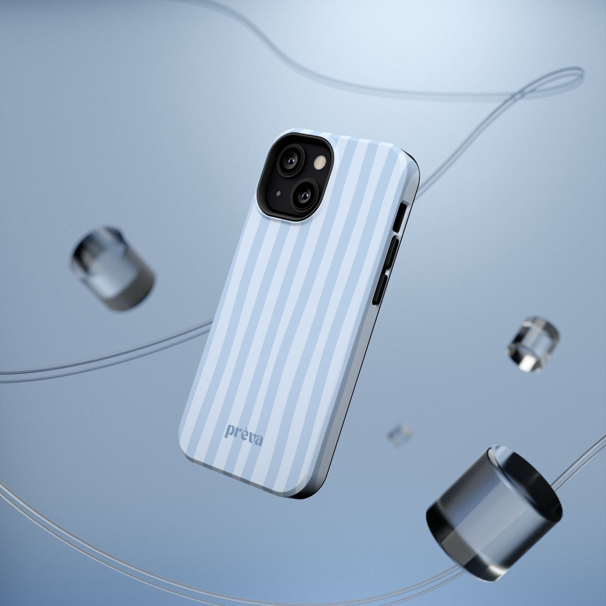 Pastel Blue Stripes Phone Case