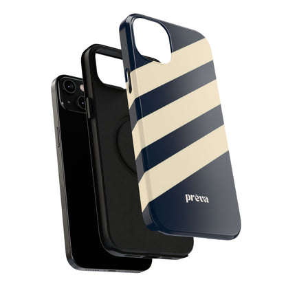 Striped Navy & Cream Phone Case