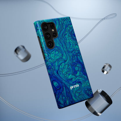 Blue Marble Impact-Resistant Phone Case — Protective Ripple Swirl Design