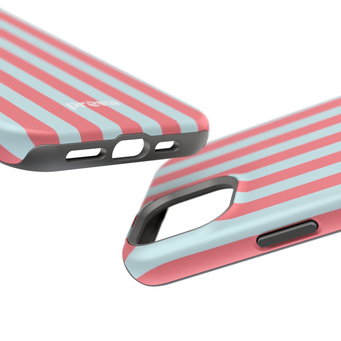 Coral & Teal Stripes Phone Case