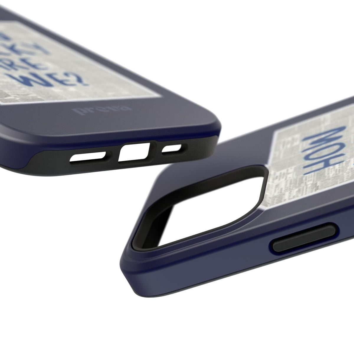 Navy How Lucky Are We Phone Case