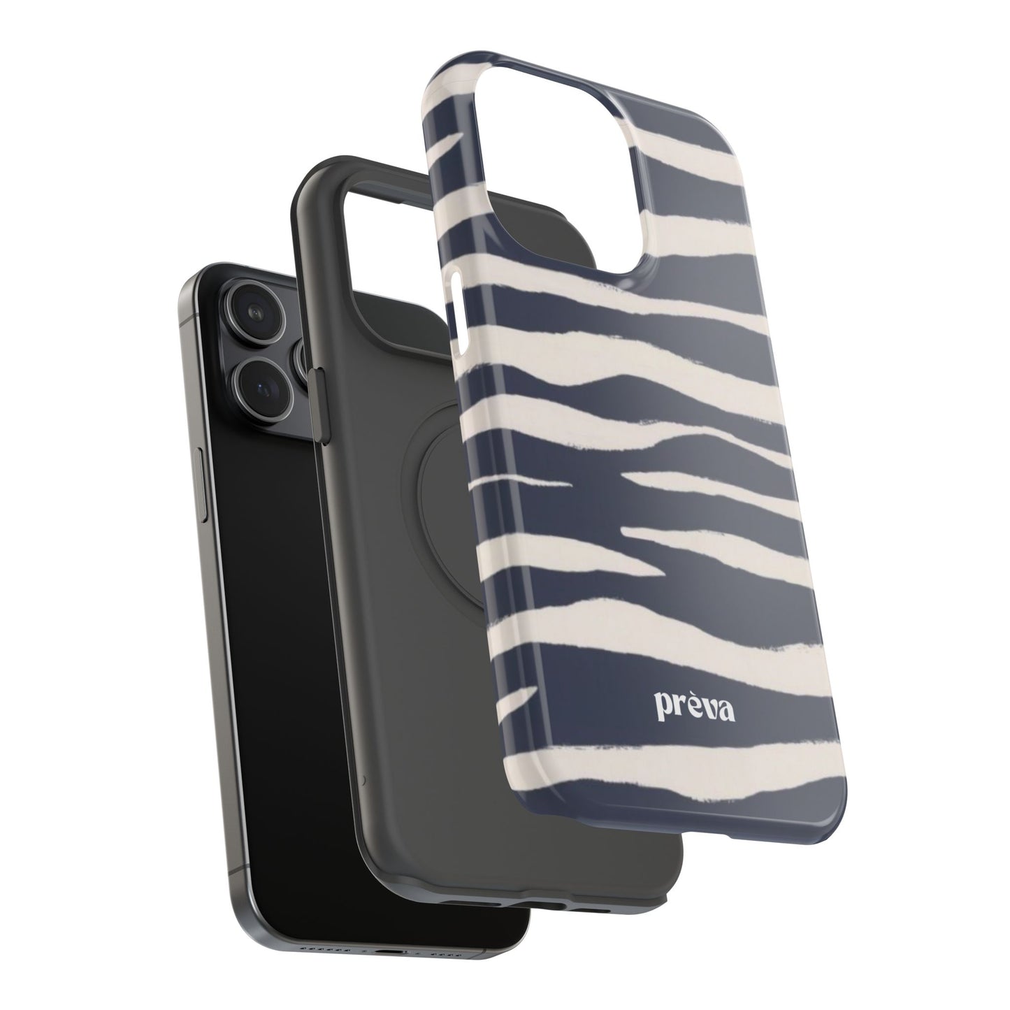 Navy & Cream Zebra Phone Case
