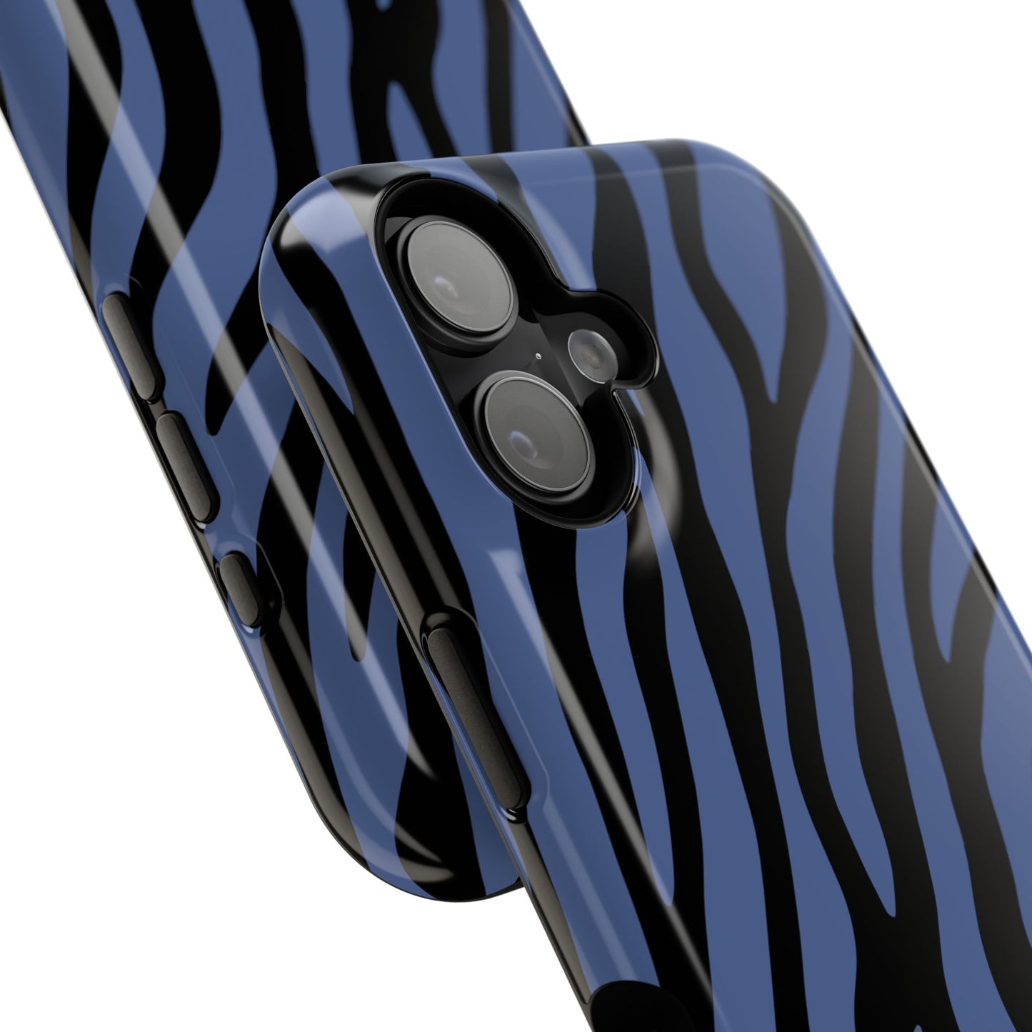 Blue & Black Zebra Stripe Phone Case