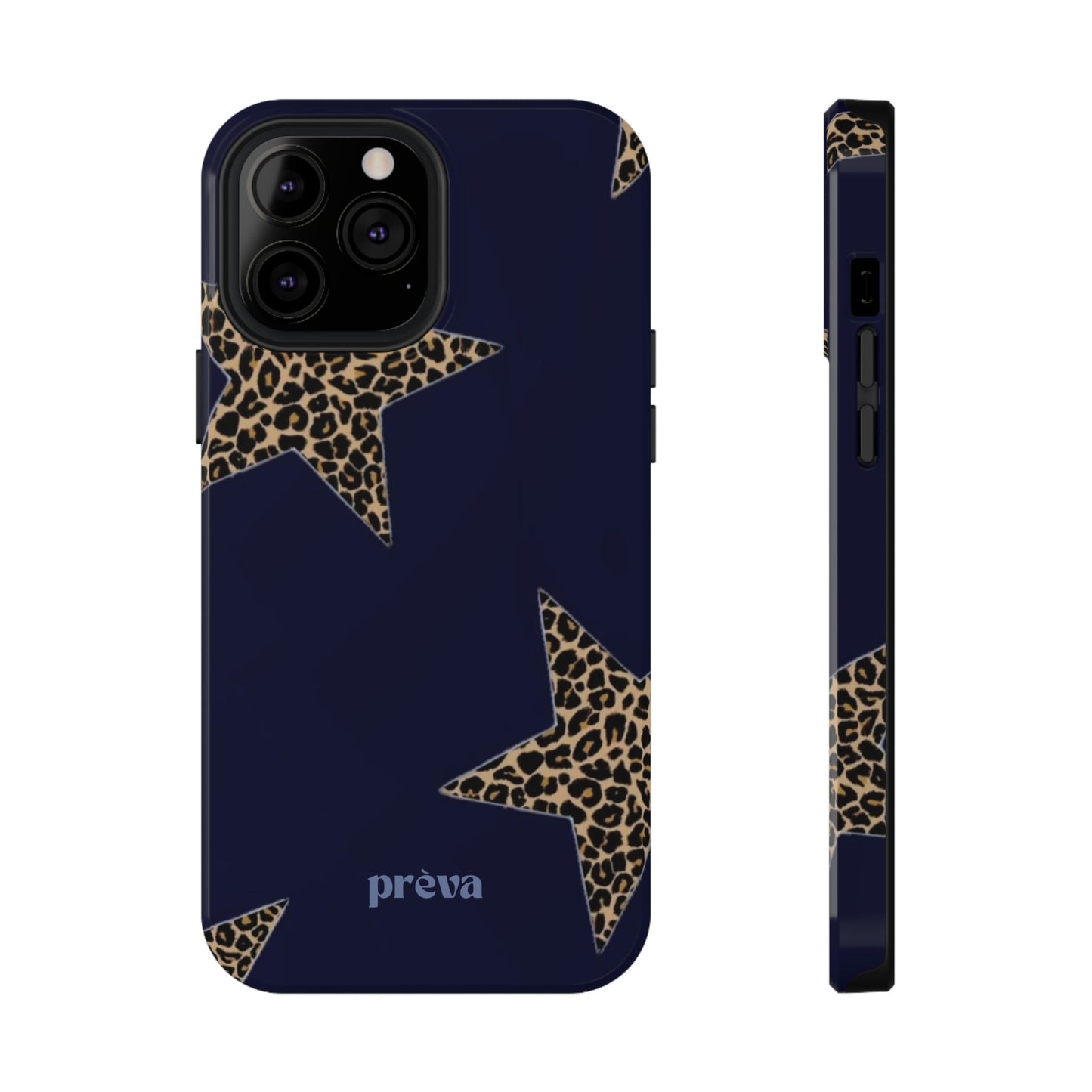 Navy Leopard Star Phone Case