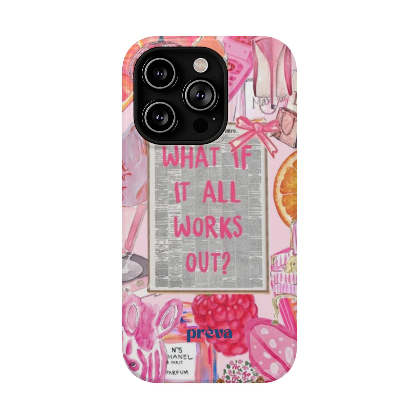 Pink "What If It All Works Out?" Collage Phone Case