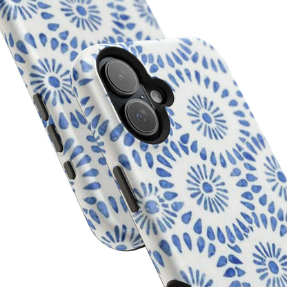 Blue Floral Spiral Phone Case