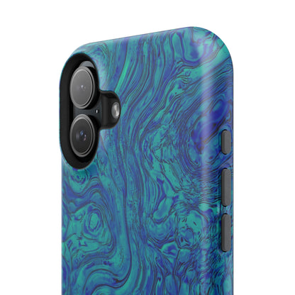 Blue Marble Impact-Resistant Phone Case — Protective Ripple Swirl Design