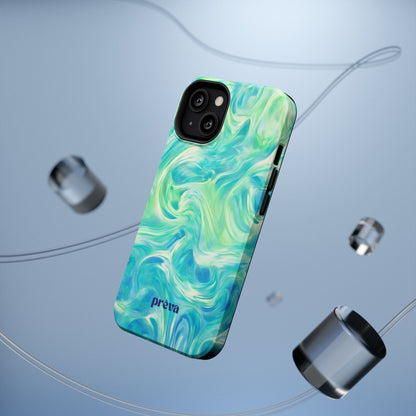 Impact-Resistant Phone Case — Teal Green Marble Swirl