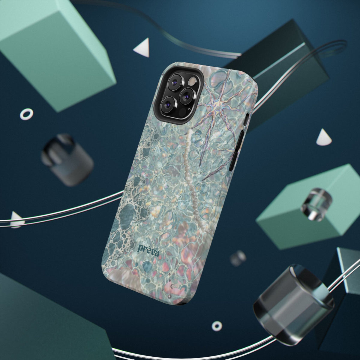 Marbled Seafoam Impact-Resistant Phone Case