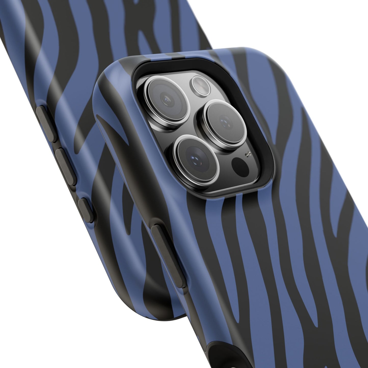 Blue & Black Zebra Stripe Phone Case