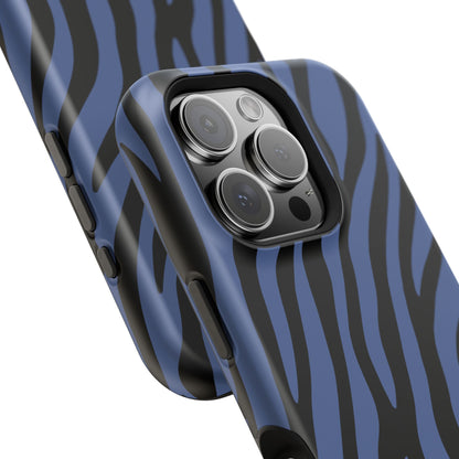 Blue & Black Zebra Stripe Phone Case
