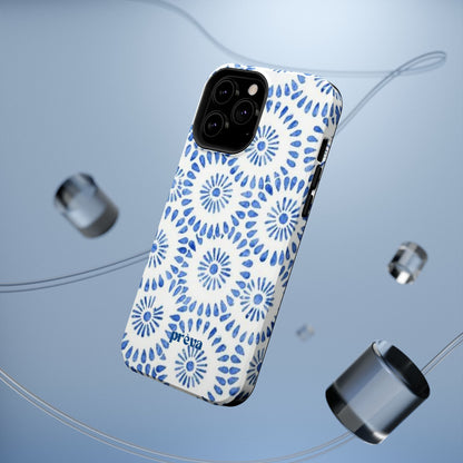 Blue Floral Spiral Phone Case