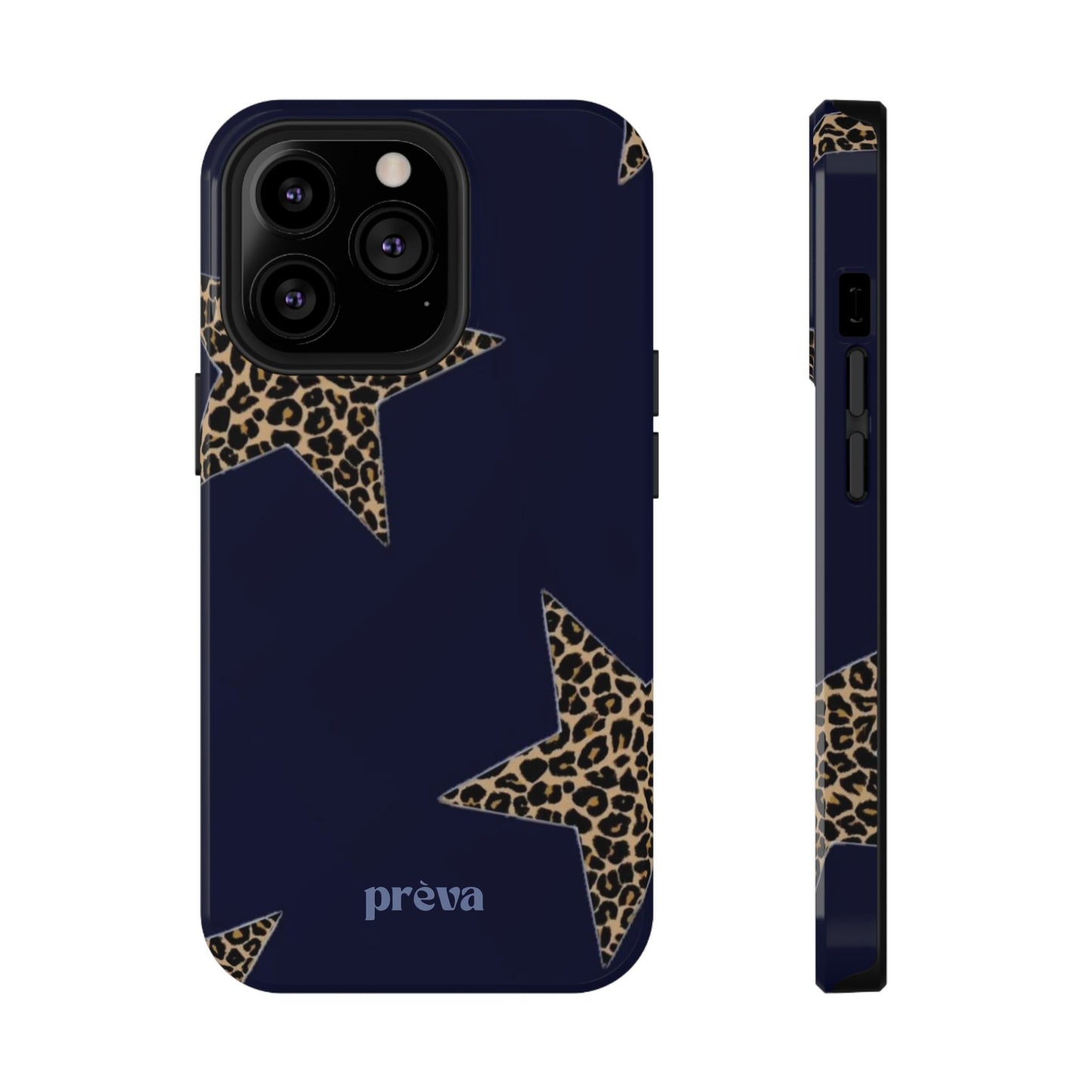 Navy Leopard Star Phone Case