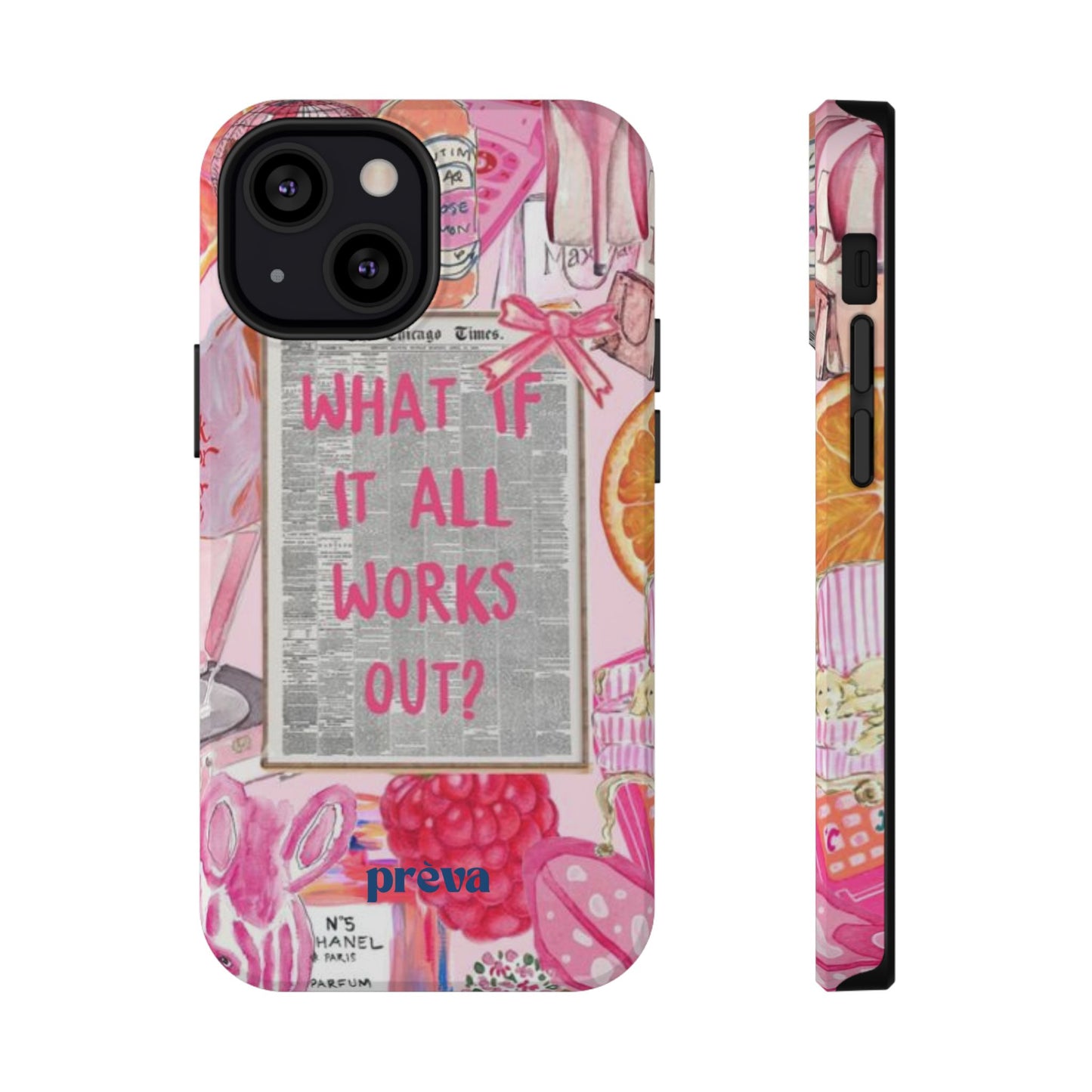 Pink "What If It All Works Out?" Collage Phone Case