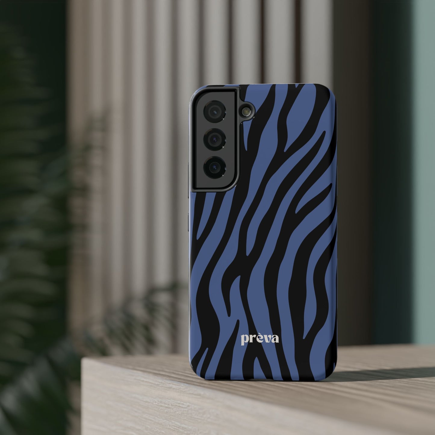 Blue & Black Zebra Stripe Phone Case