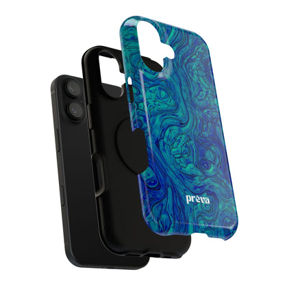 Blue Marble Impact-Resistant Phone Case — Protective Ripple Swirl Design