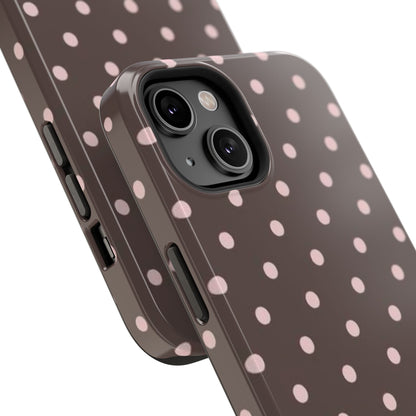 Brown and Pink Polka Dot Phone Case